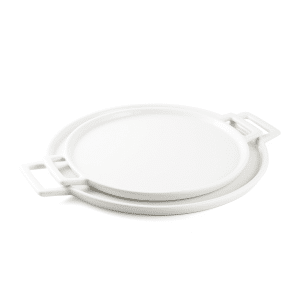 Ivory Porcelain Pizza Plate with Handle