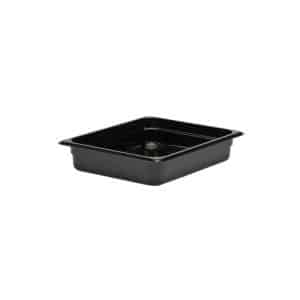 Camwear 1/2 Size Black Polycarbonate Food Pan