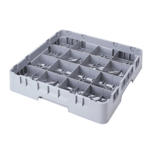 3 5/8" High Customizable 16-Compartment Glass Rack with 1 Extender by Cambro