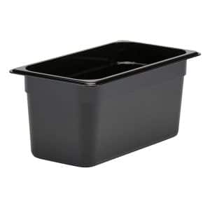 Camwear 1/3 Size Black Polycarbonate Food Pan