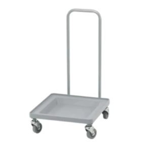 Soft Gray Camdolly Dish/Glass Rack Dolly with Handle by Cambro