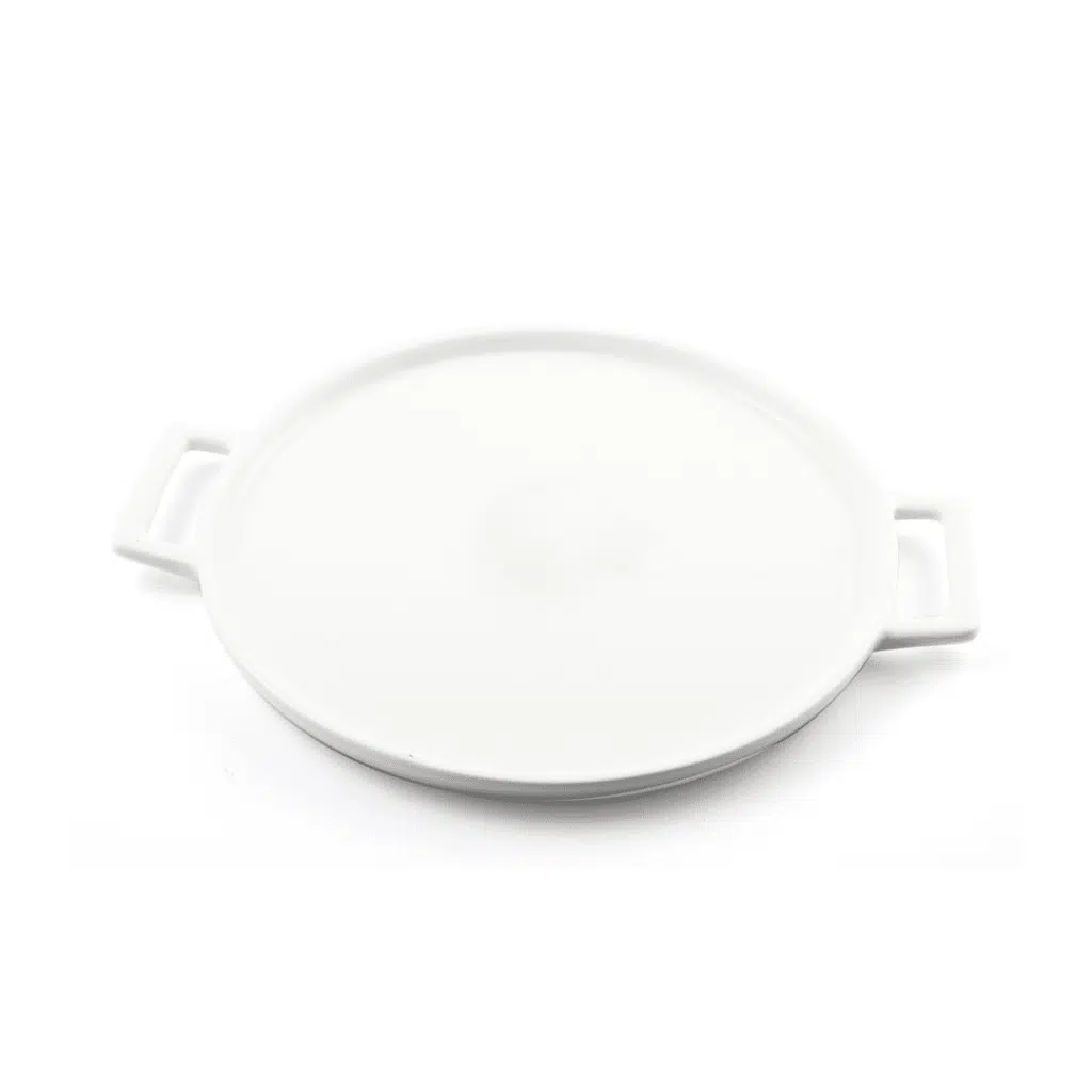 Ivory Porcelain Pizza Plate with Handle