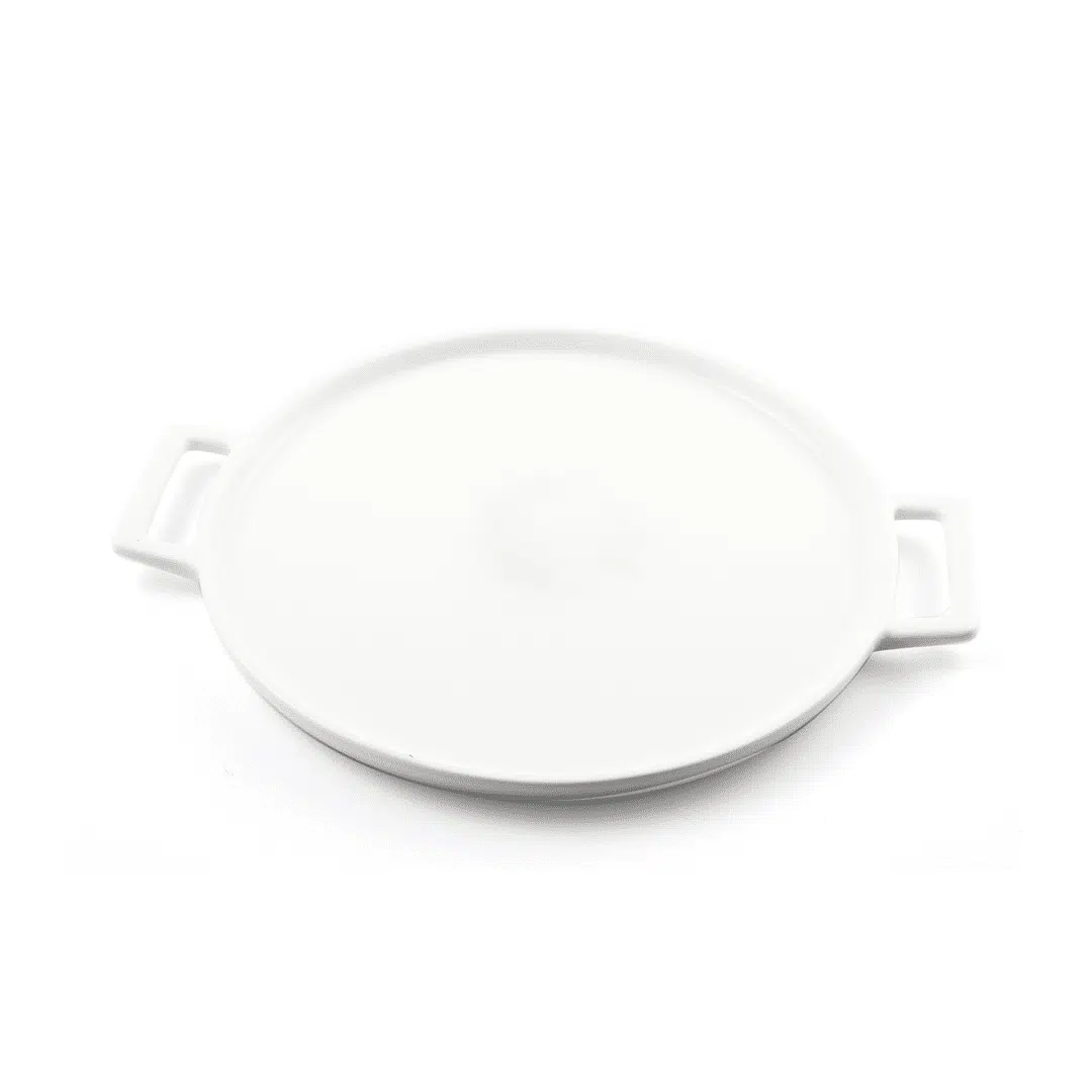 Ivory Porcelain Pizza Plate with Handle