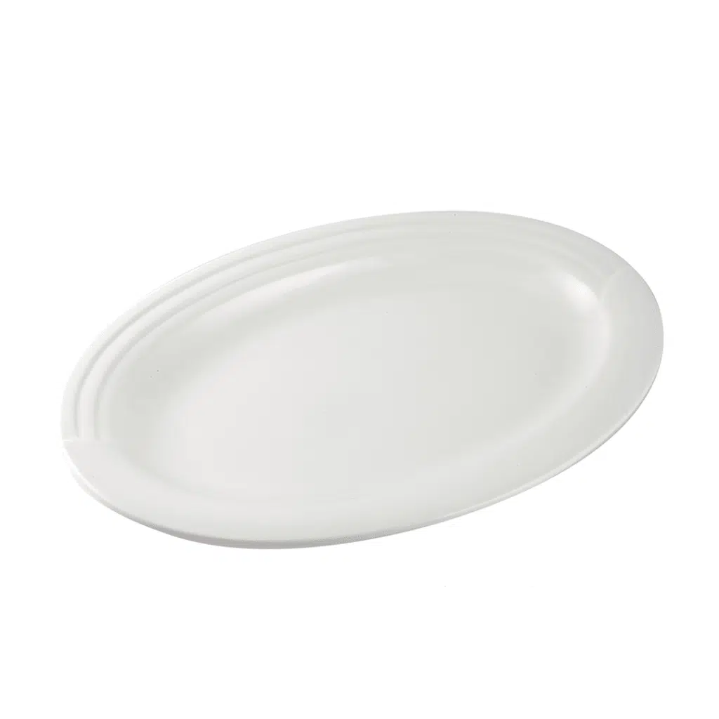 Ivory Porcelain Oval Plate Castillo Design
