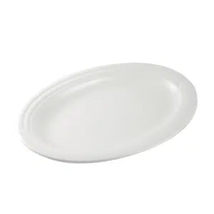 Ivory Porcelain Oval Plate Castillo Design