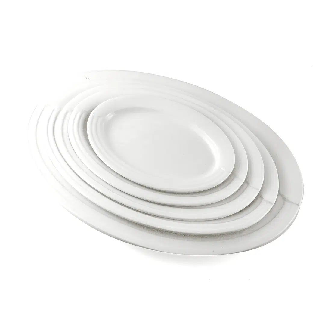 Ivory Porcelain Oval Plate Castillo Design - Image 2