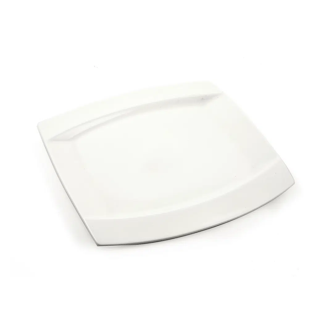 Ivory Porcelain Square Plate Meena Design