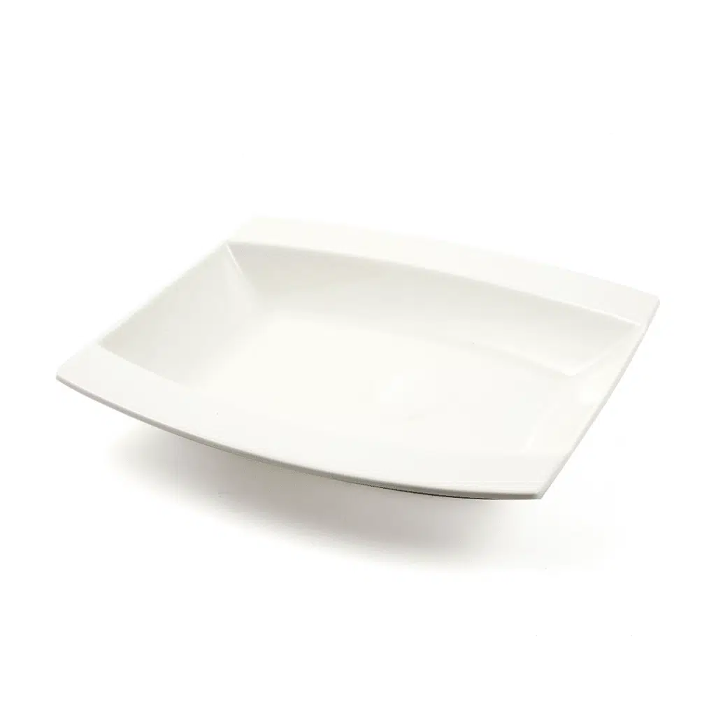 Ivory Porcelain Square Soup Plate Meena Design
