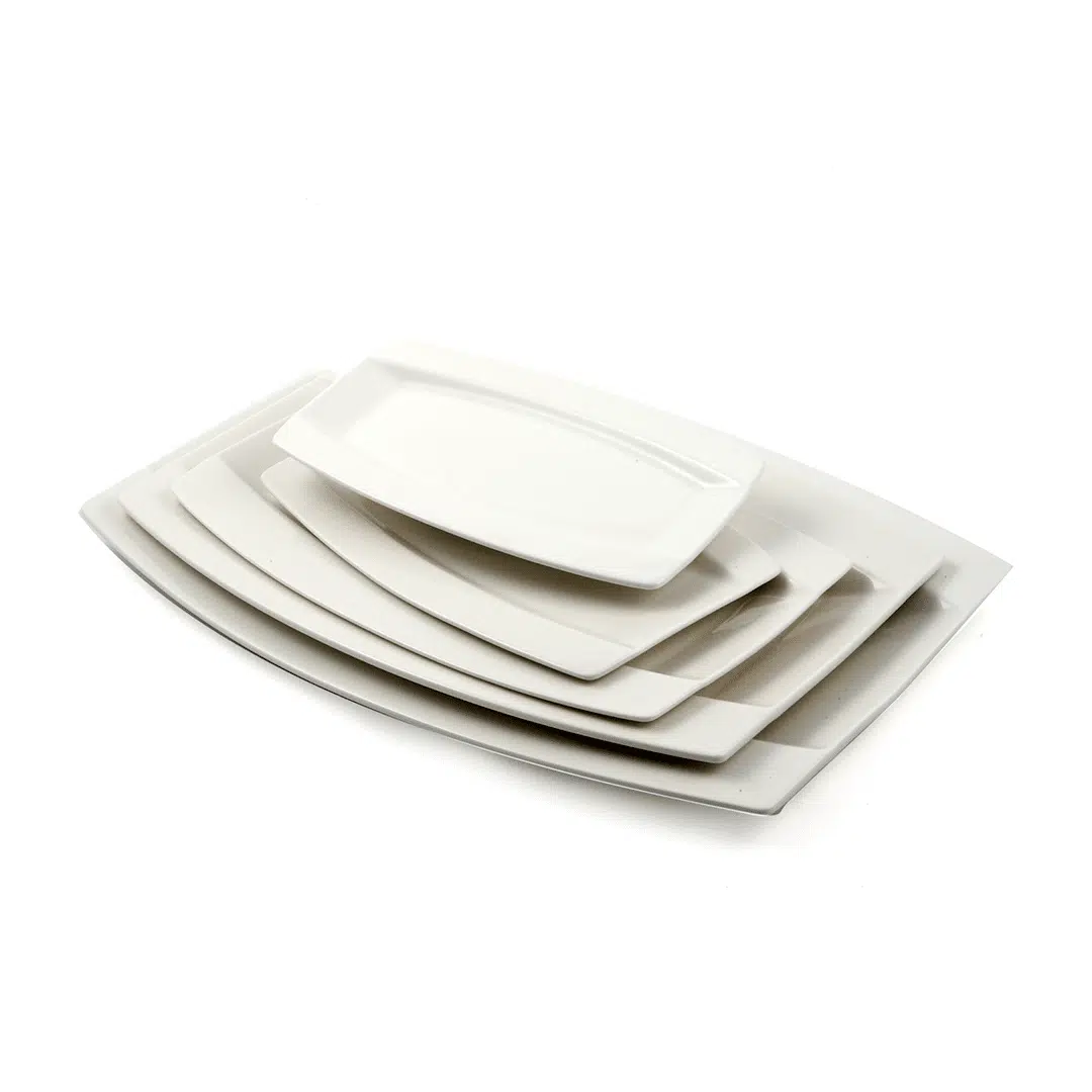 Ivory Porcelain Rectangular Plate Meena Design - Image 2