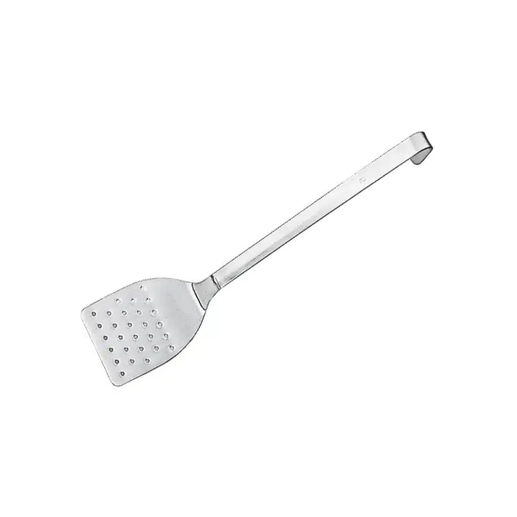 Paderno One Piece Perforated Spatula Stainless Steel Short Handle