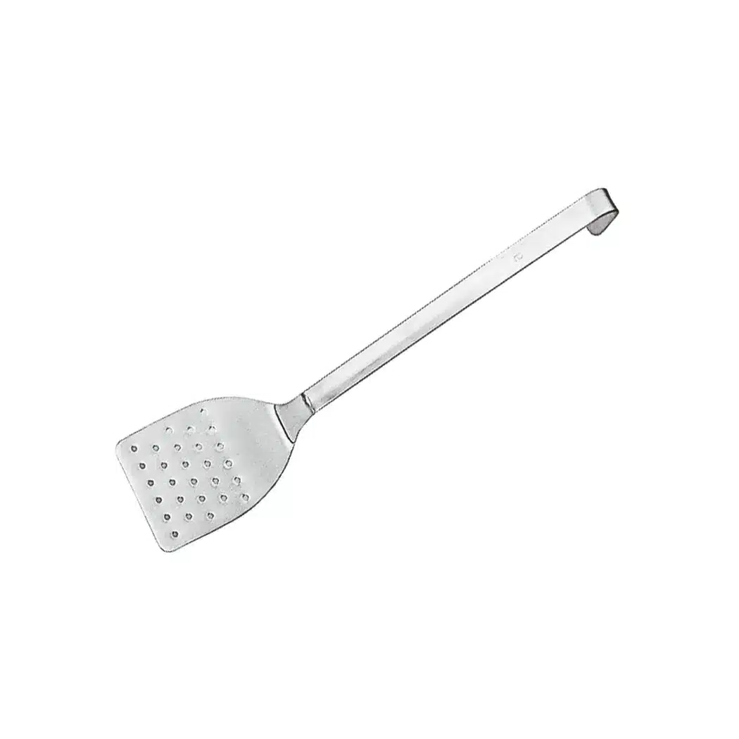 Paderno One Piece Perforated Spatula Stainless Steel Short Handle
