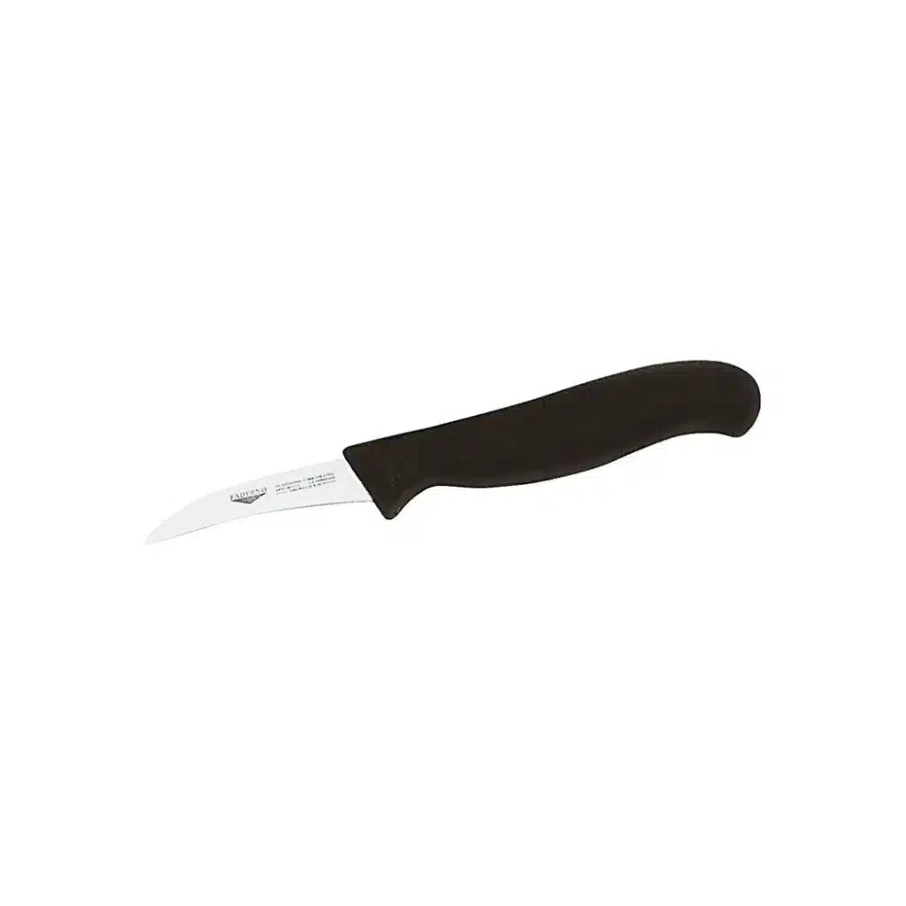 Paderno Bent Paring Knife 7 cm Stainless Steel with Black Handle