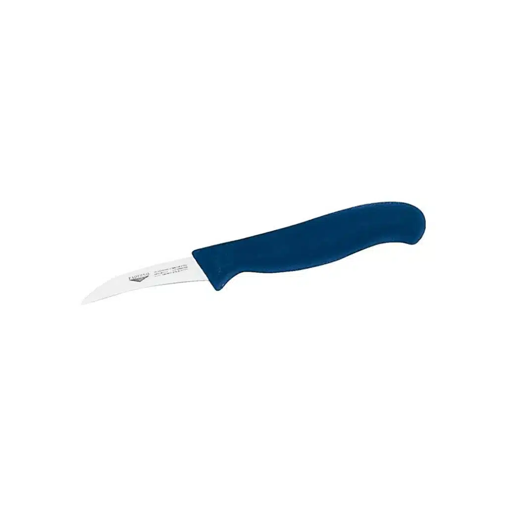 Paderno Bent Paring Knife 7 cm Stainless Steel with Blue Handle