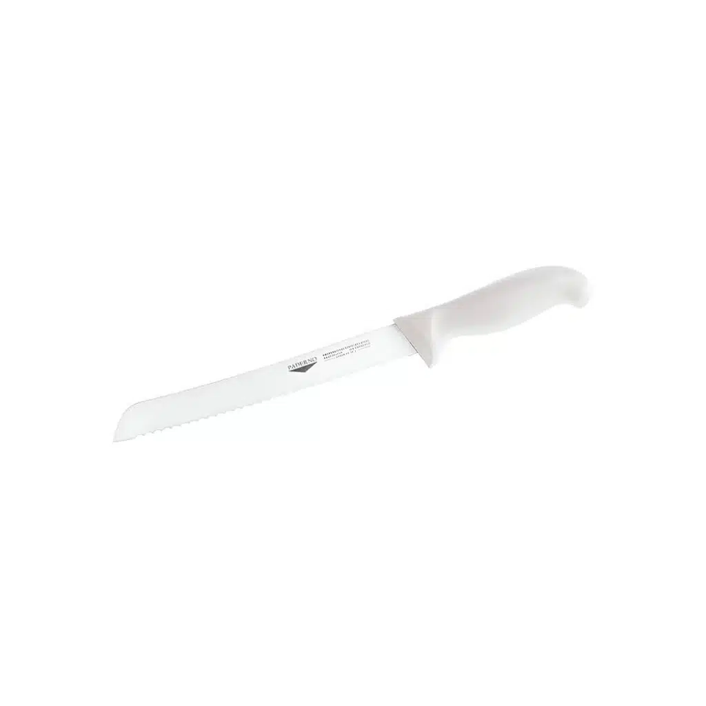 Paderno Bread Knife 25 cm with White Handle Stainless Steel