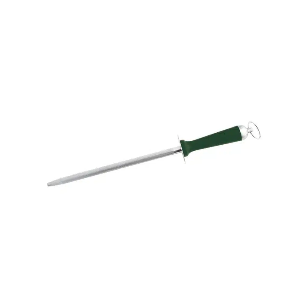 Paderno Sharpening Steel 30 cm with Green Handle Stainless Steel