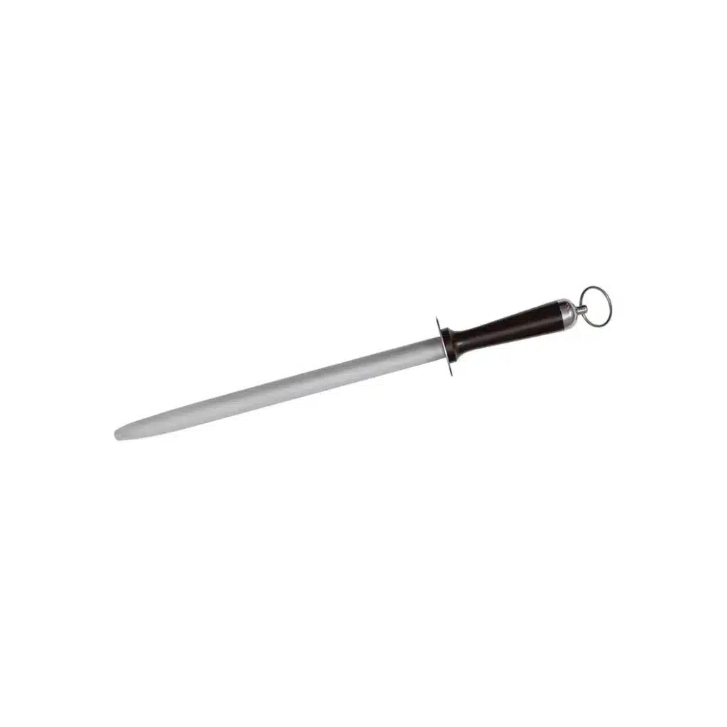 Paderno Oval Sharpening Steel 30 cm with Black Handle Stainless Steel