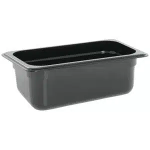 Cambro Camwear 1/4 Size Black Polycarbonate Food Pan