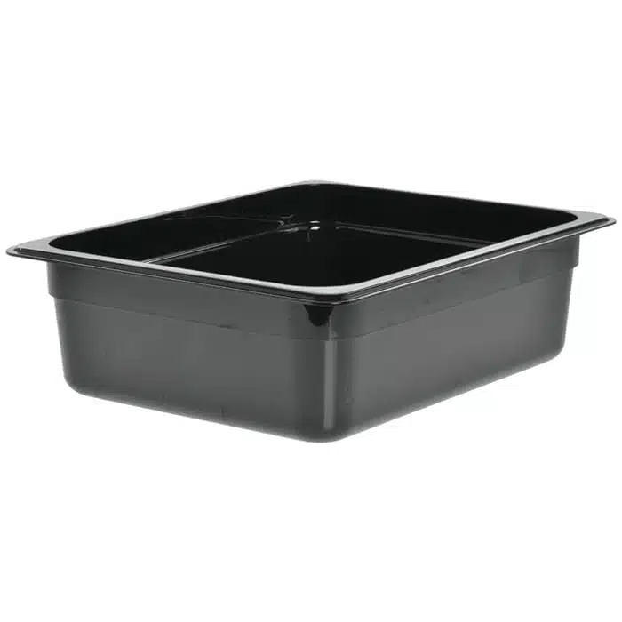 Camwear 1/2 Size Black Polycarbonate Food Pan