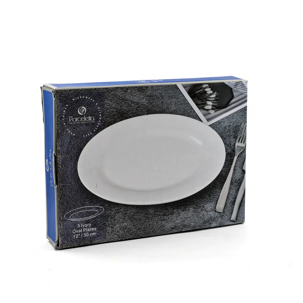 Ivory Porcelain 3 Piece Oval Plates Set
