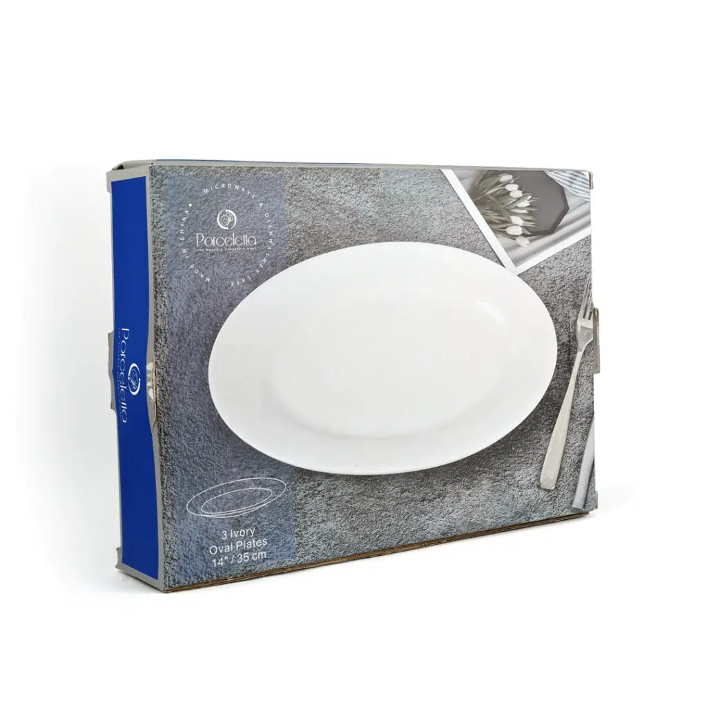 Ivory Porcelain 3 Piece Oval Plates Set