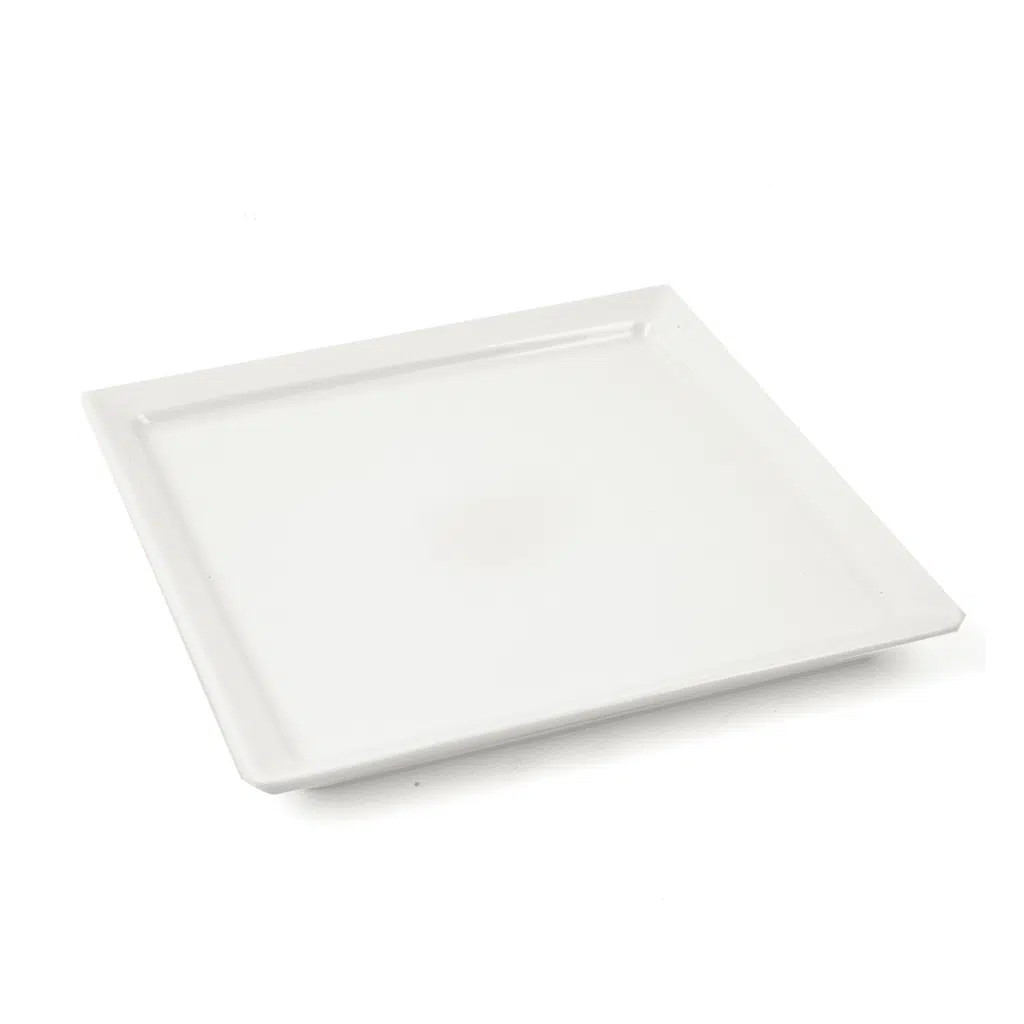 Ivory Porcelain 3 Piece Square Plates Set