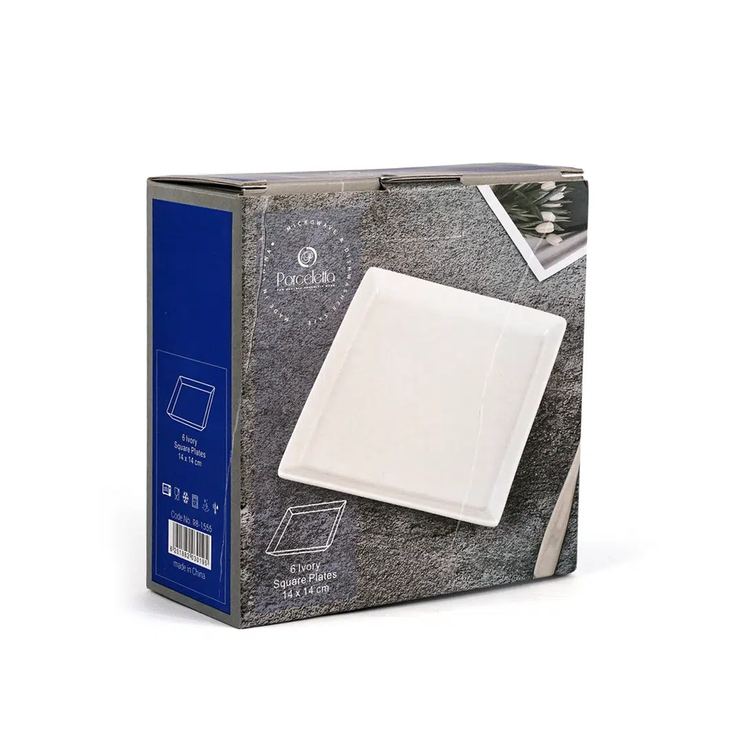 Ivory Porcelain 6 Piece Square Plates Set - Image 2