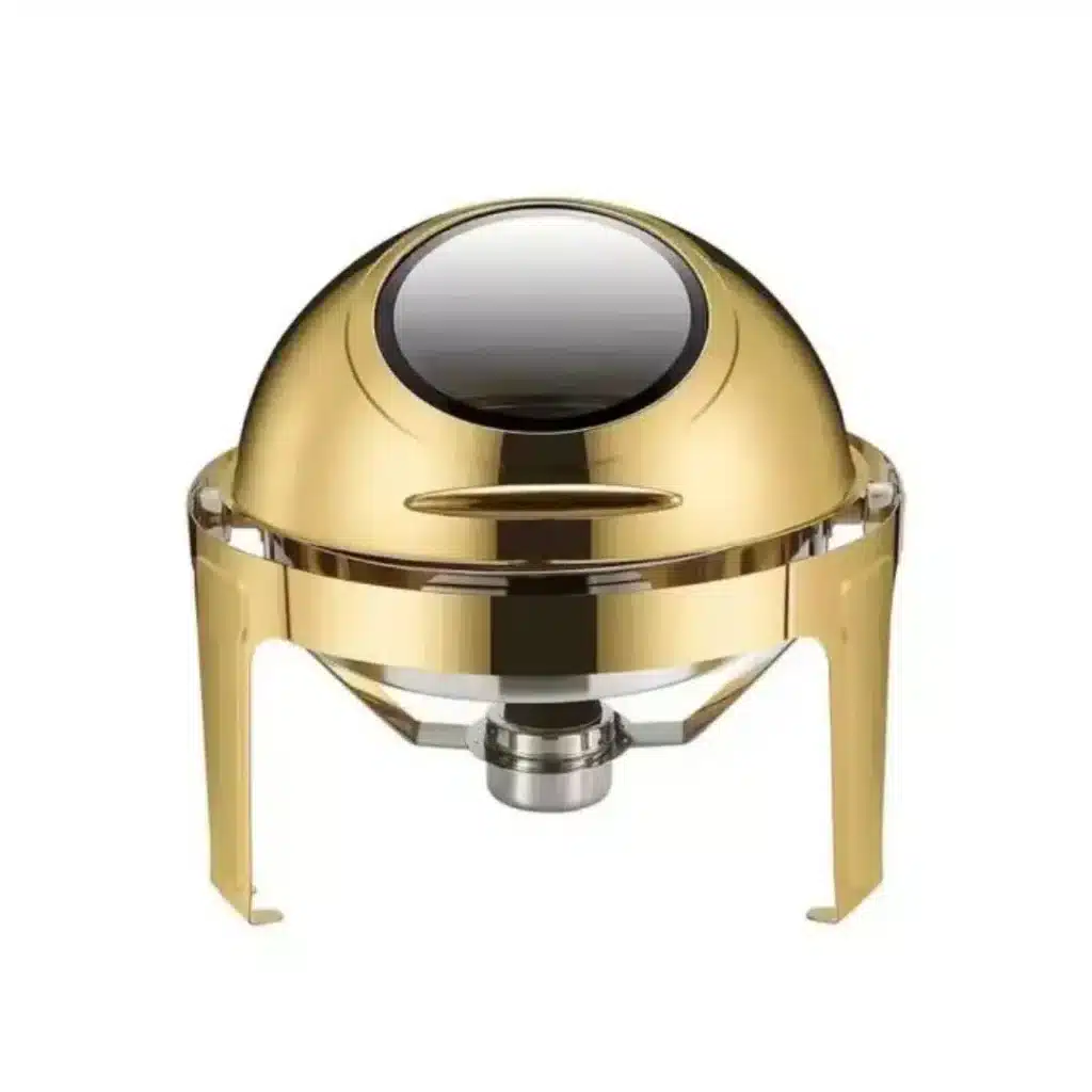 Top Golden Round Roll Chafing Dish 6L with Glass Window
