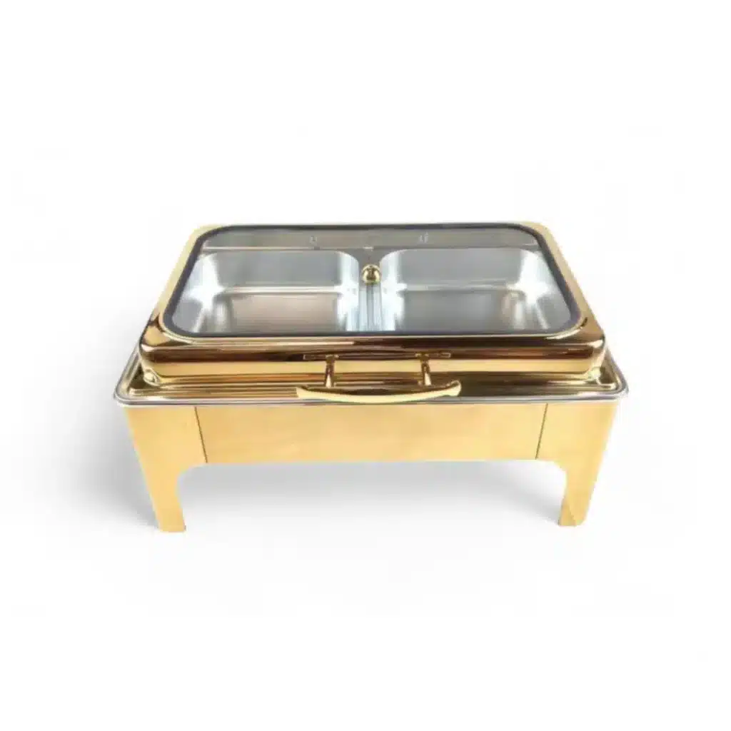 buy chafing dish 9l h/y high style full gold rectangular