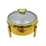 Chafing Dish 6L H/Y High Style Full Gold Round