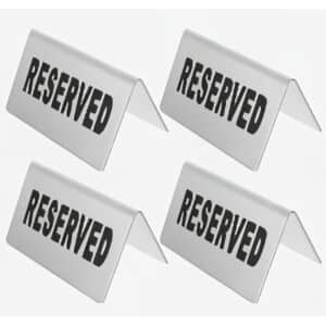 RESERVED SIGN STAINLESS
