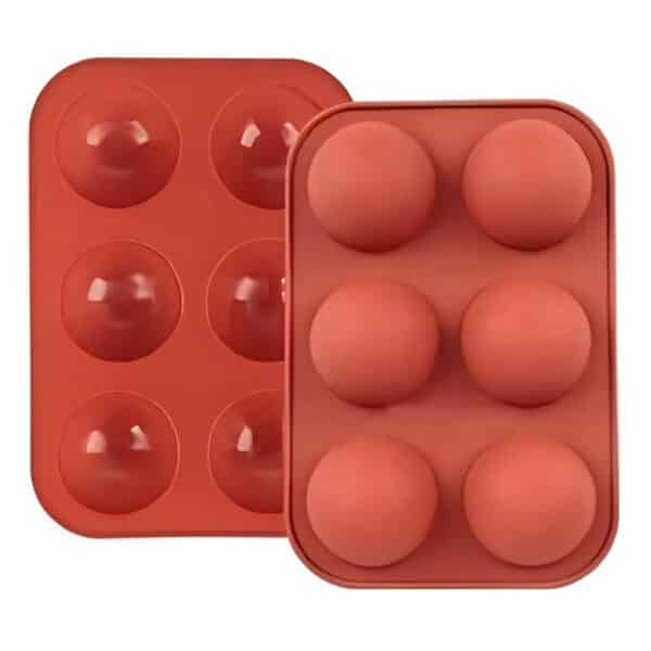 SILICON MOLD HALF SPHER 6PCS