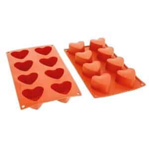 SILICON MOLD HEART 8PCS