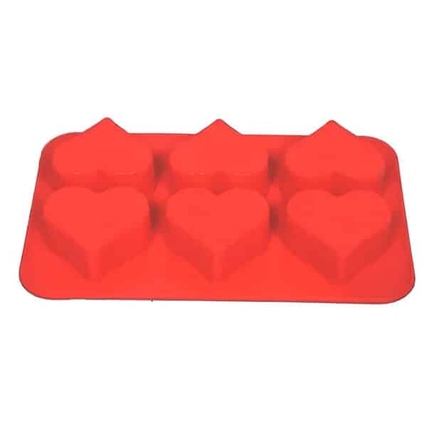 SILICON MOLD HEART SHAPE 6PCS
