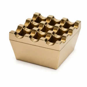 ASHTRAY GOLDEN COLOR 9 HOLES STAINLESS STEEL