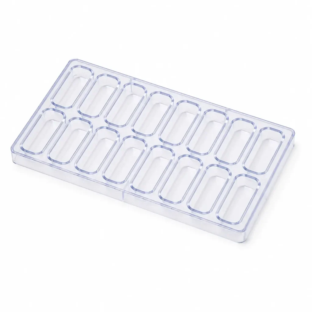 Chocolate Mold , Small Oval Shapes , 18 Compartments