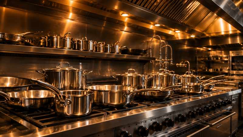 stainless-steel-cookware-commercial-kitchens-featured stainless steel cookware commercial kitchen